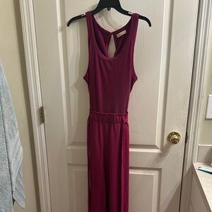 Intempo Fuchsia Sleeveless Jumpsuit